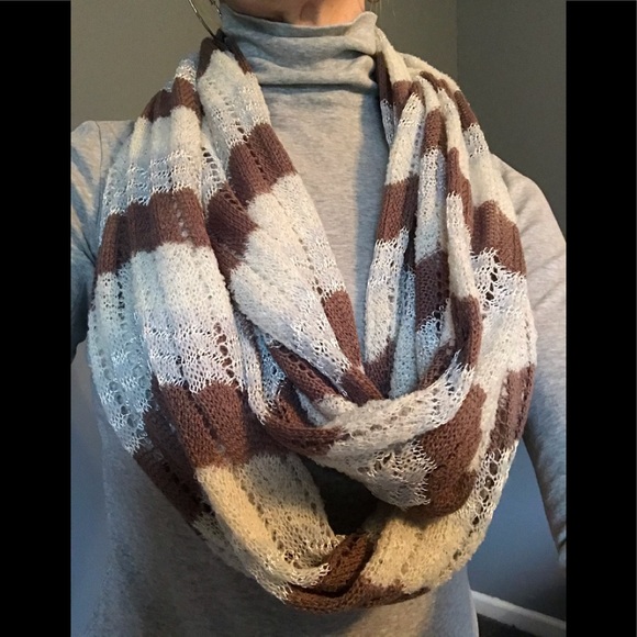 Staring At Stars Oatmeal & Taupe Infinity Scarf - Picture 2 of 7